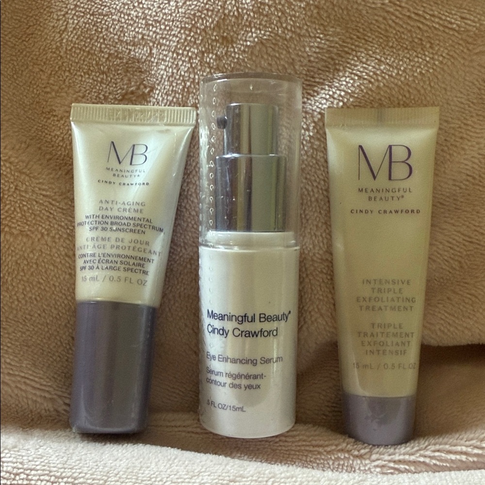Meaningful Beauty Skincare Trio with Cream and White Packaging